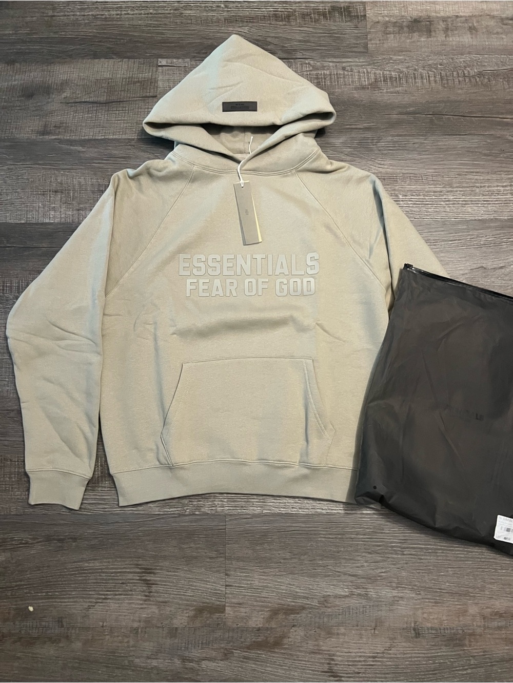 Essentials Fear of God Pullover Hoodie in Sage Gray